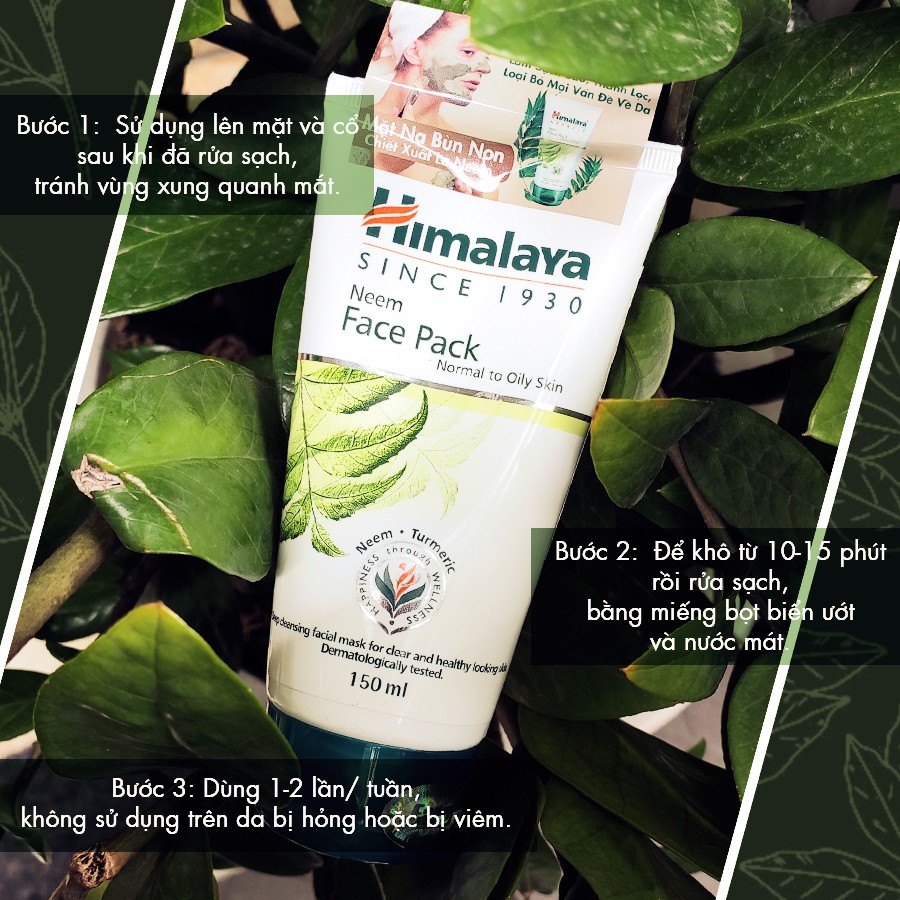 Mặt nạ đất sét lá neem loại bỏ mụn, bã nhờn và mờ thâm Himalaya Neem Face Pack 150ml