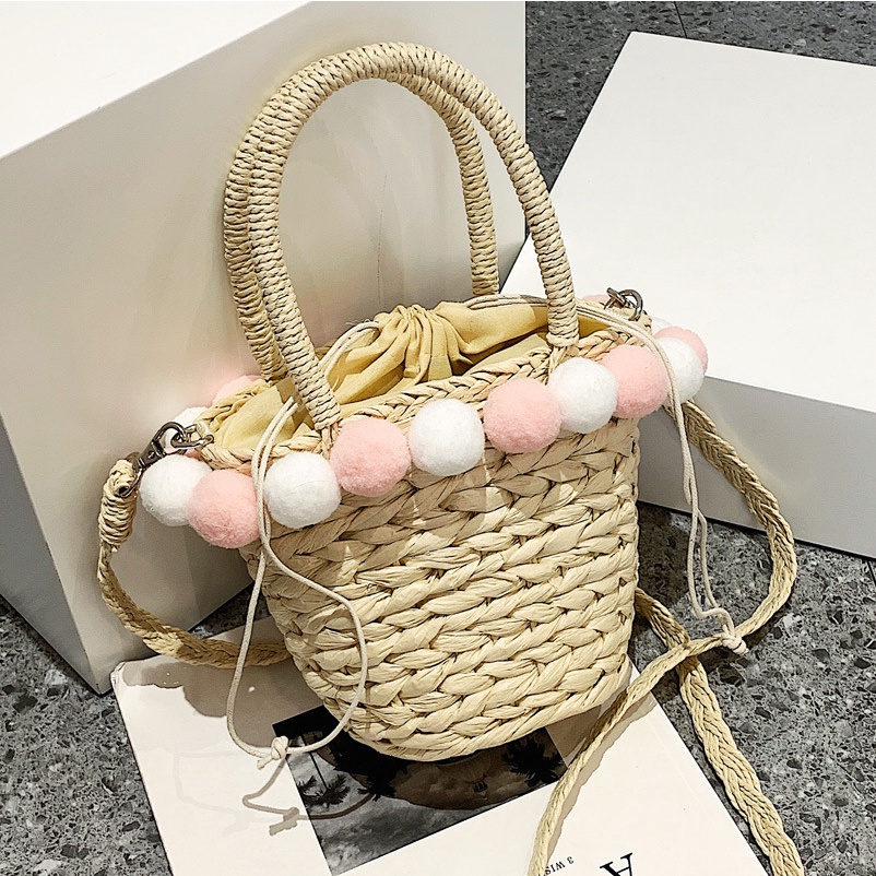 Túi Đeo JASMIN NOIR Chéo Đan Cói Phối Ren Thời Trang Cho Nữ