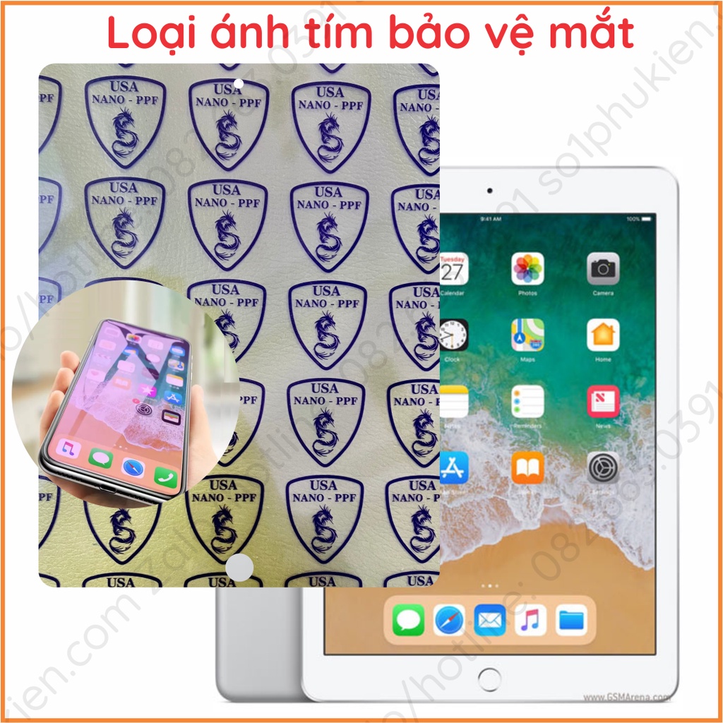 Dán cường lực ipad 1 2 3 4 5 6 (gen 1 2 3 4 5 6 th) (ipad 9.7 inch) nano dẻo chống bể kính, trong, nhám, bảo vệ mắt