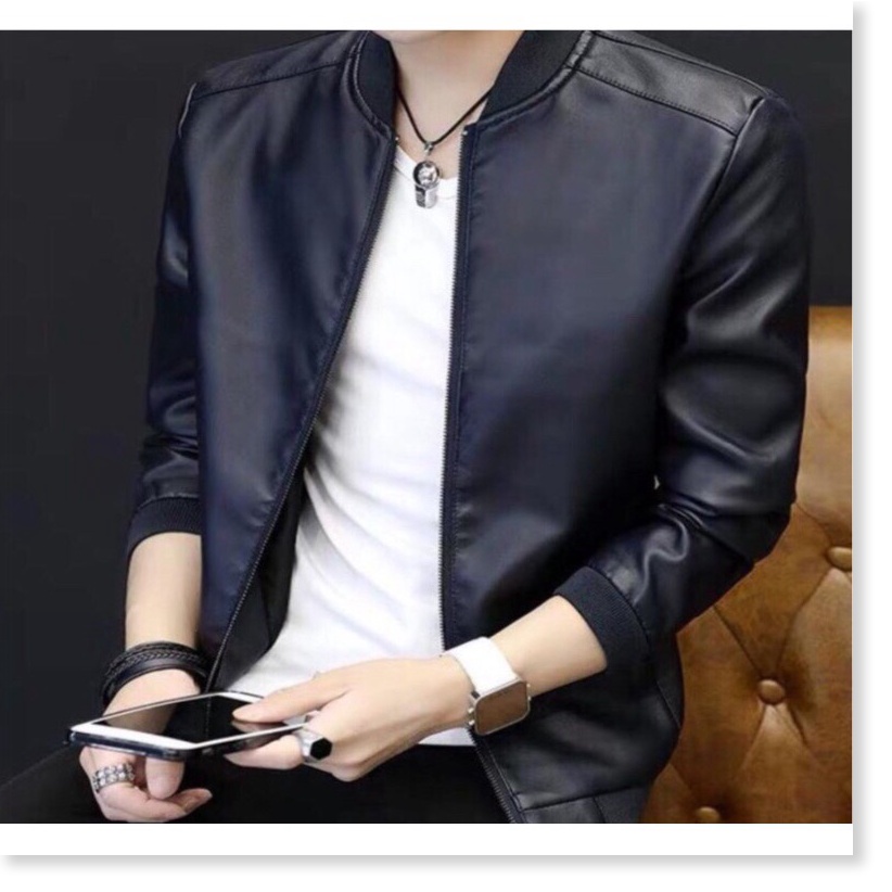 Áo khoác da nam bomber xịn xò cao cấp cho các bạn cool ngầu , bao bảnh THỜI TRANG LANA FASHION