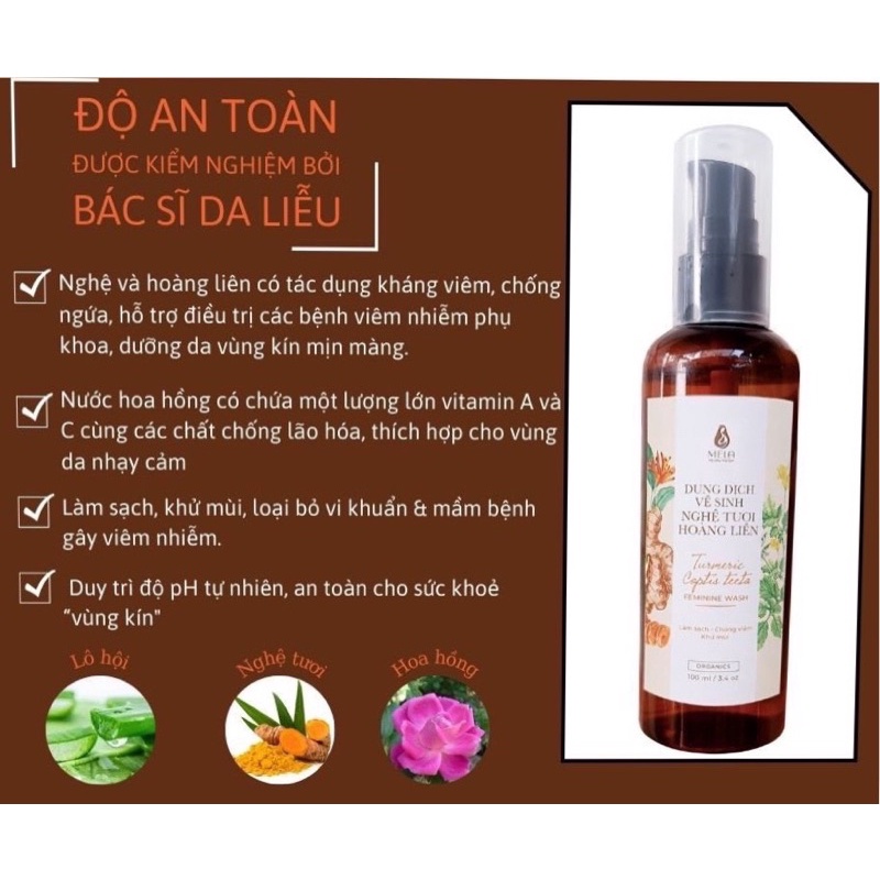 DUNG DỊCH VỆ SINH PHỤ NỮ NGHỆ - HOÀNG LIÊN MELA 100ML