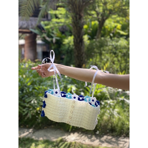 Áo len bông hoa handmade / Áo bông hoa bằng len handmade