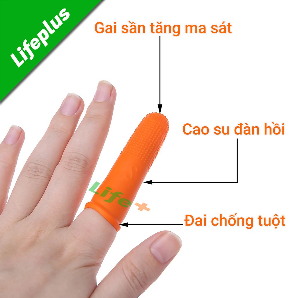 Bao ngón tay bằng cao su 10 chiếc/gói giúp bảo vệ ngón