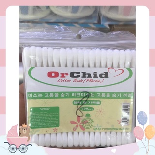 Tăm bông Orchid cán gỗ, nhựa 100 200 que ( Đầu bông xoắn)