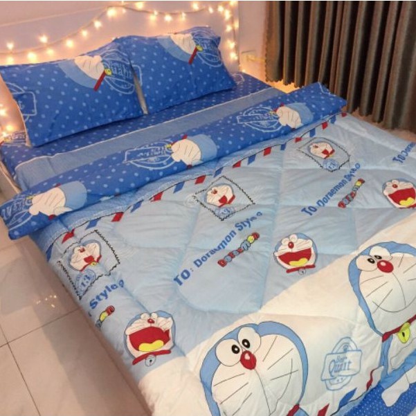 Trọn bộ 5 món chăn phao ga gối poly  y hình bông dày ( được xem hàng trước khi thanh toán)