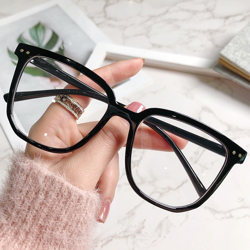Mắt kính giả cận gọng chữ V thời trang, kính mát gọng trong nam nữ form unisex phong cách retro Hàn Quốc đơn giản