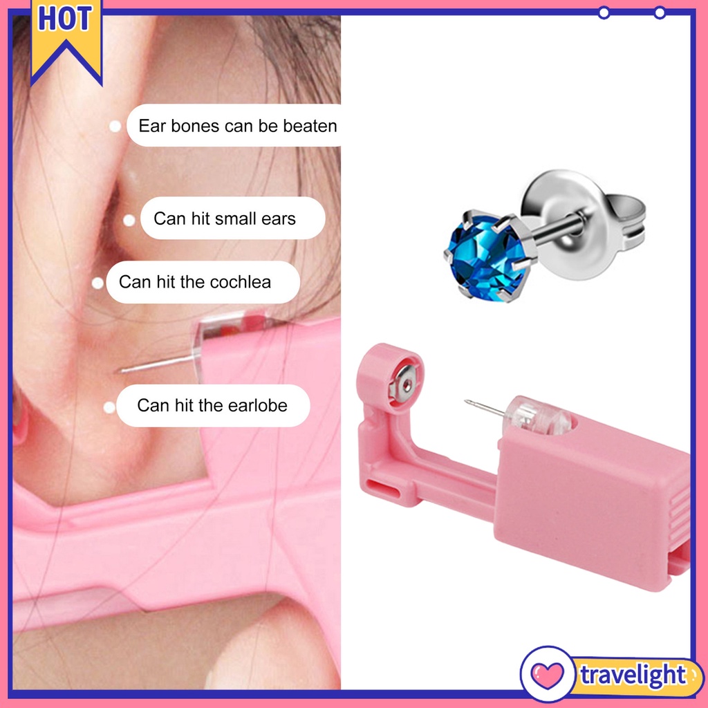 [TR] Dụng Cụ Xỏ Khuyên Tai Bằng Thép Không Gỉ Không Đau Dùng Một Lần Tốt