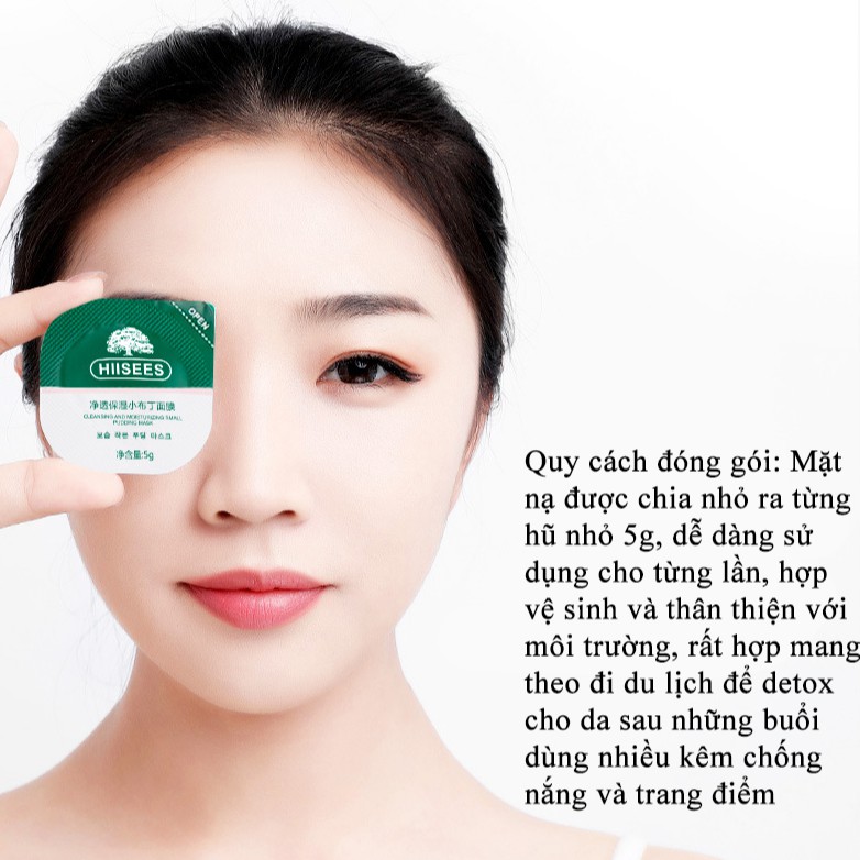 Hộp Mặt Nạ Đất Sét Hiisees Làm Sáng Và Sạch Sâu Cho Da 5g*8 | Thế Giới Skin Care