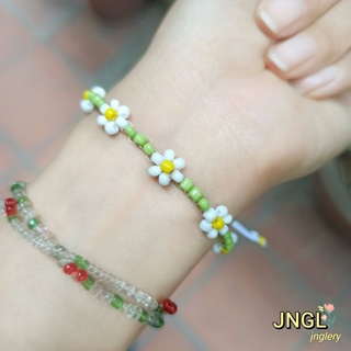Vòng Tay Hạt Cườm Hoa Cúc Daisy Nhiều Màu Sắc Dây Rút