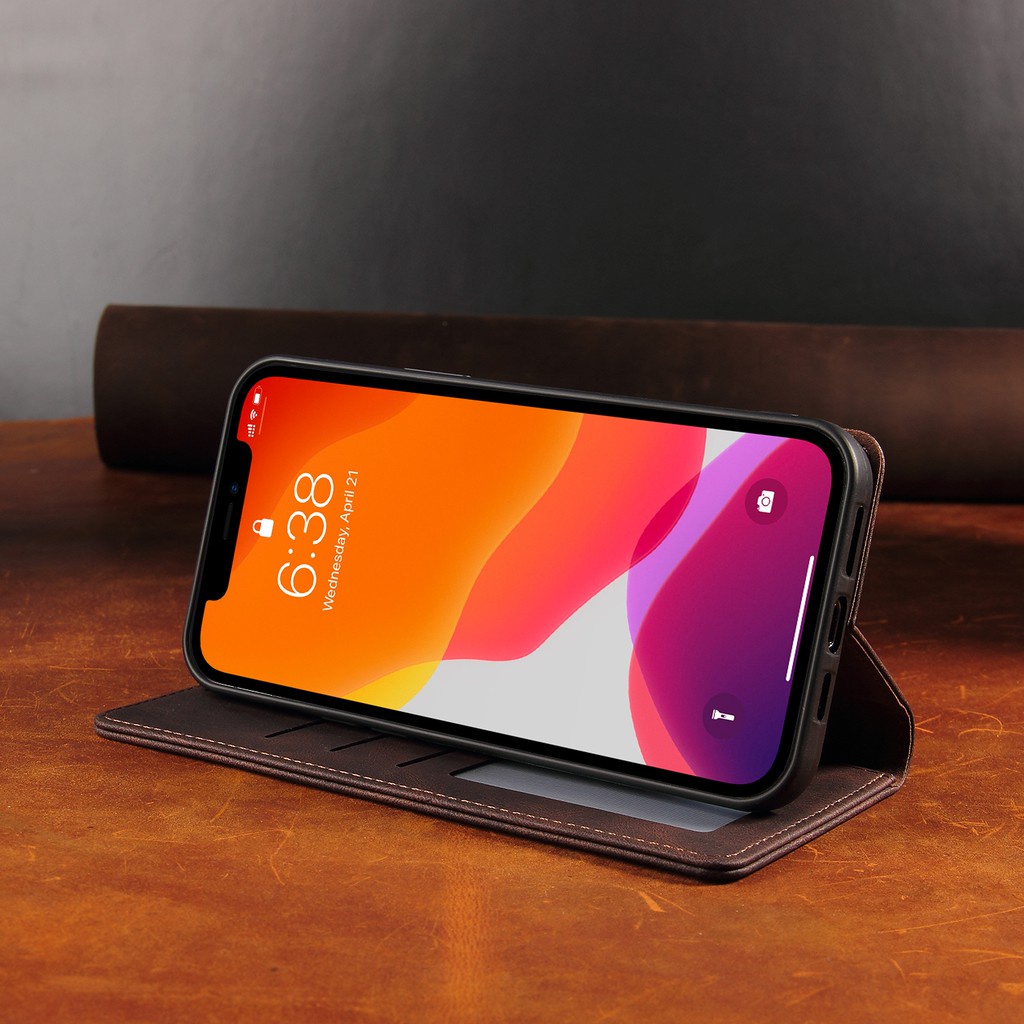 Bao da điện thoại từ tính/kiểu ví cho Iphone 12 Mini 11 Pro X Xs Max Xr 8 7 6 6s Plus