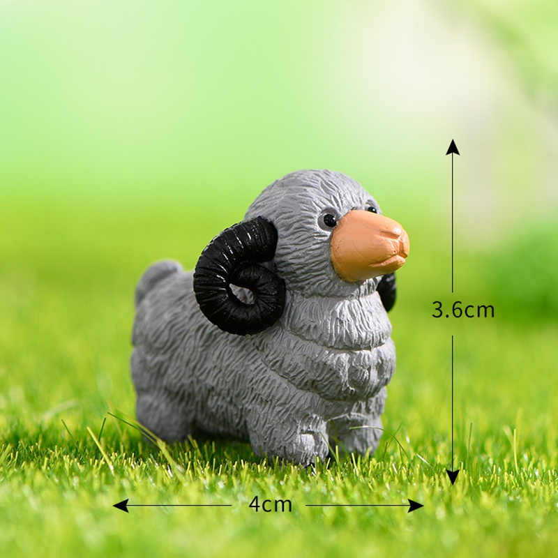 Set 4 Mô Hình Động Vật Mini Bằng Nhựa Resin Dùng Để Trang Trí Vườn Tiểu Cảnh