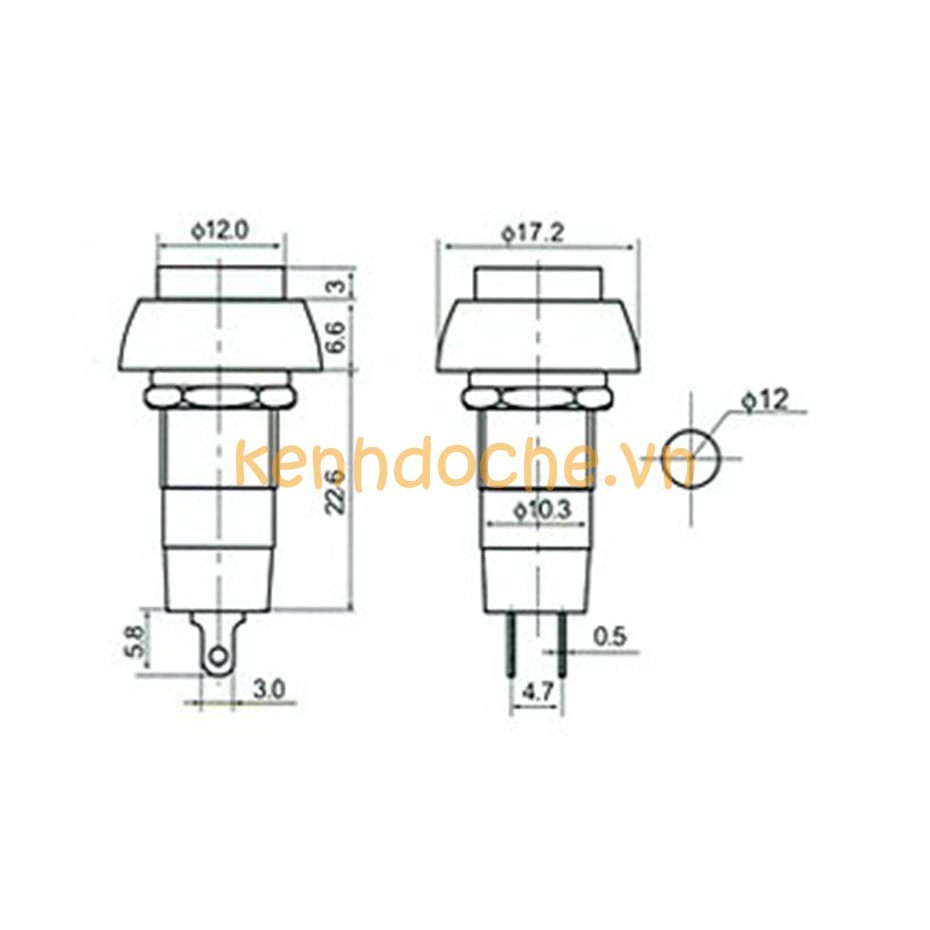 Công tắc nhấn giữ PBS-11A, nút nhấn tự giữ PBS-11A, công tắc on-off