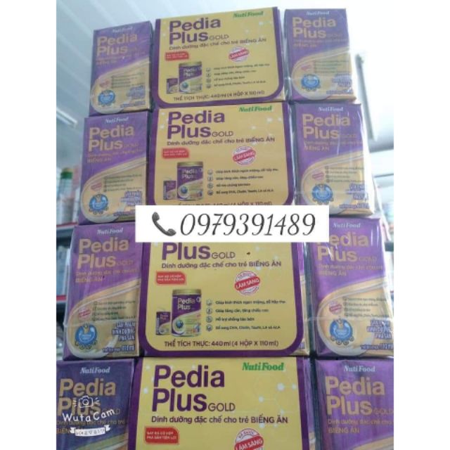 Sữa bột pha sẵn Pedia plus gold 110ml Nutifood (thùng 48 hộp)