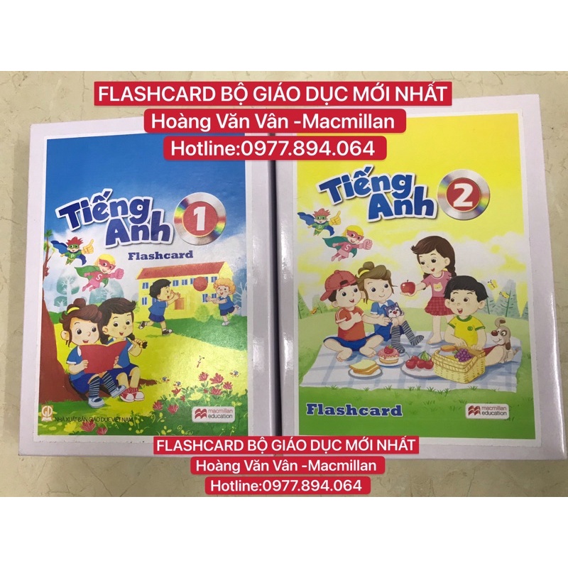 Combo Flashcard Tiếng Anh lớp 1-2 mới nhất -Hoàng Văn Vân chủ biên- Bộ Giáo Dục