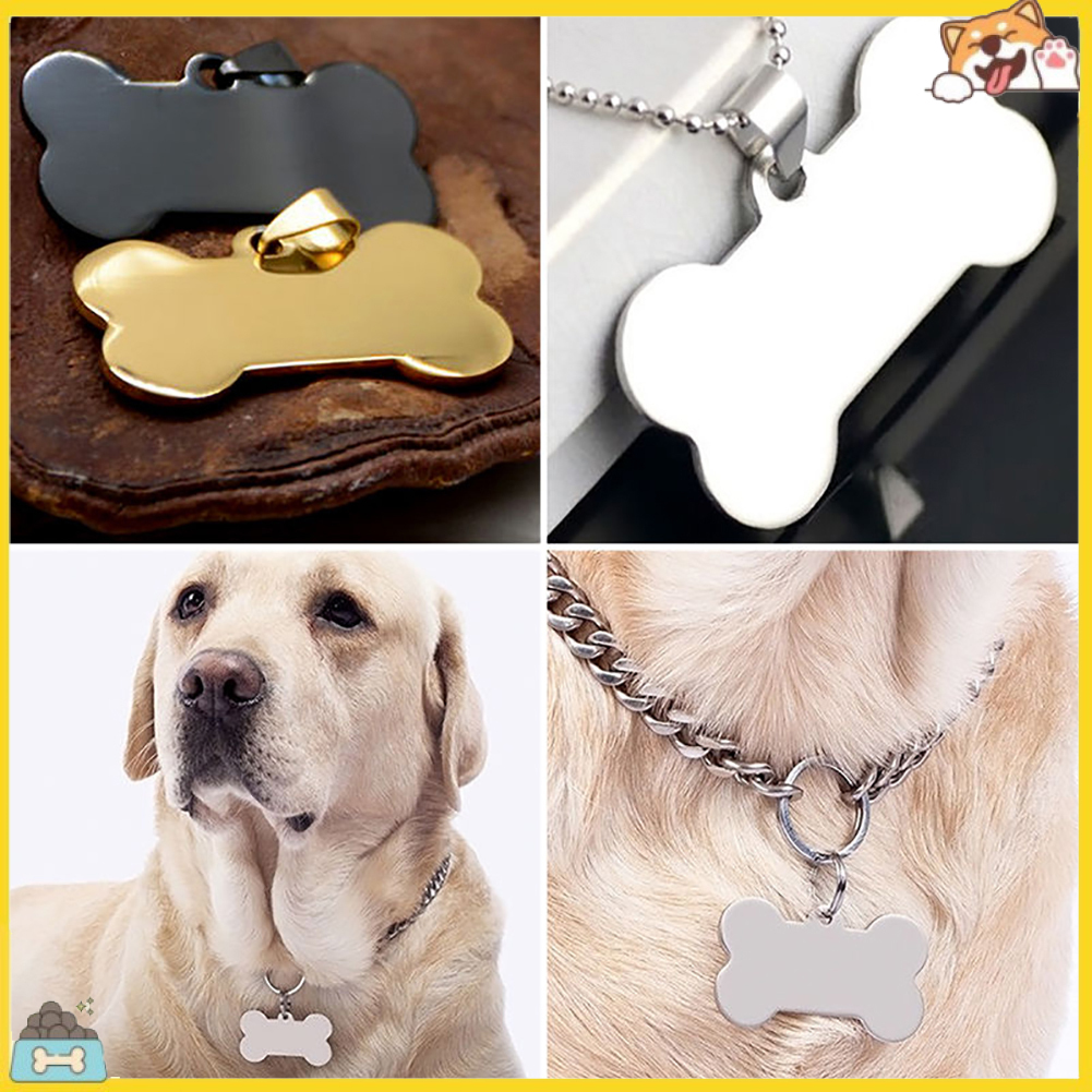 Mặt dây chuyền bằng thép không gỉ hình khúc xương đáng yêu cho thú cưng