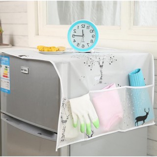 Tấm phủ tủ lạnh, miếng trải che, đậy nóc tủ lạnh có túi đựng, bảo vệ, vải dù 130*45cm
