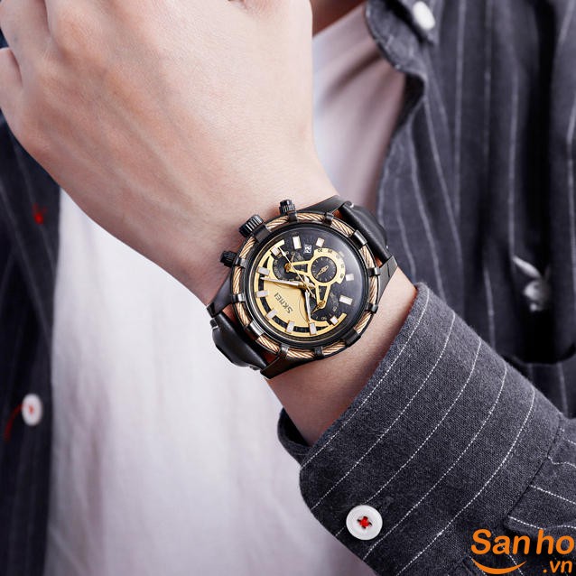 ĐỒNG HỒ NAM SKMEI 9189 CHÍNH HÃNG DÂY DA CAO CẤP CHẠY 6 KIM TẶNG VÒNG TAY TỲ HƯU VÀ PIN ĐỒNG HỒ