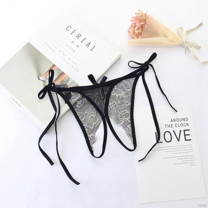 Quần lót ren hoa xuyên thấu lưng thấp cho nữ