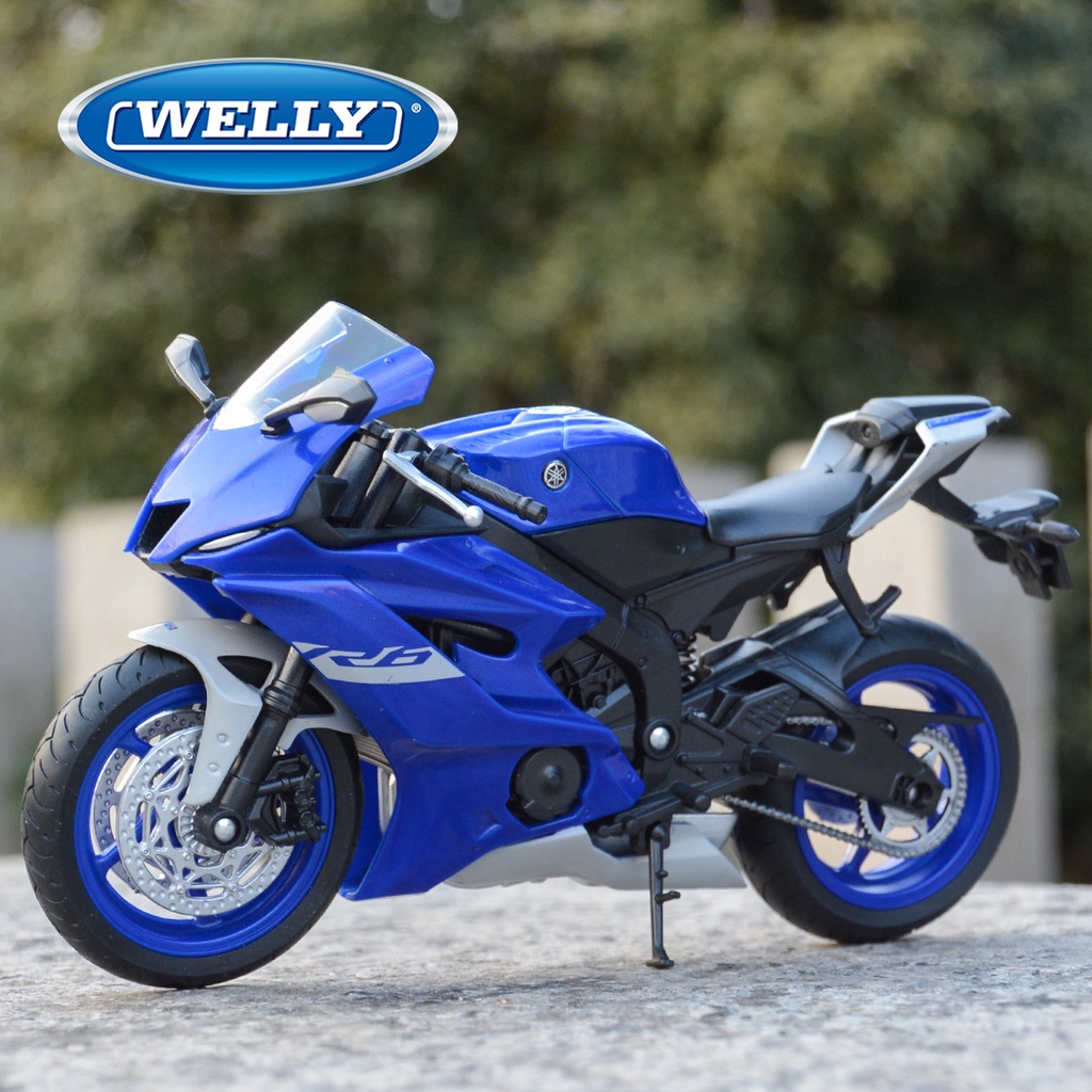 Mô Hình Xe Mô Tô Welly 1:12 2020 Yamaha YZF-R6 Chân Thật