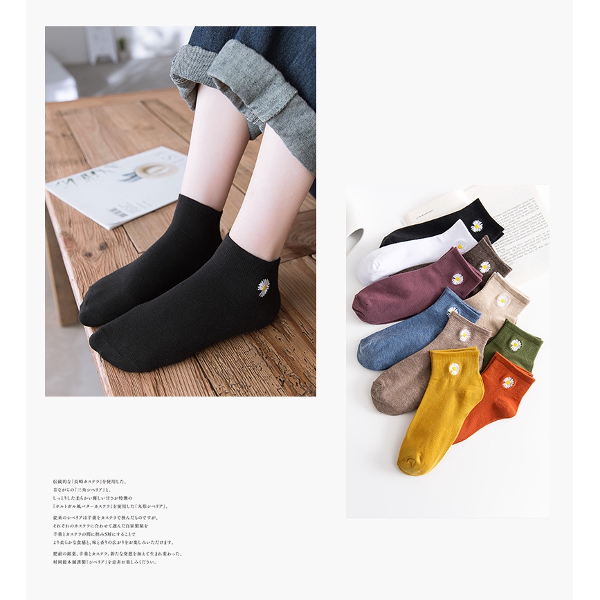 Vớ Cotton Họa Tiết Hoa Xinh Xắn Cho Nữ