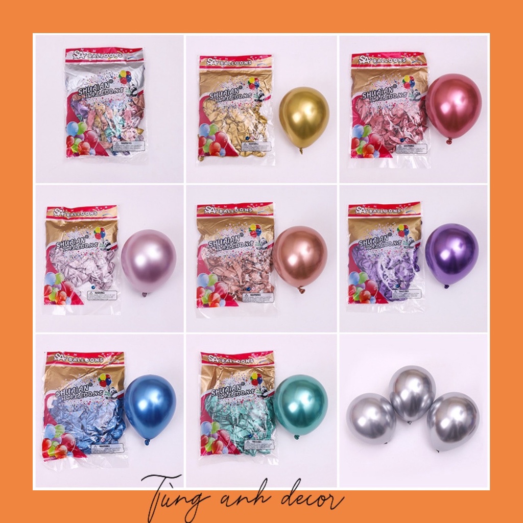 Combo 10, 20, 30, 50 bóng bay siêu nhũ  Shuaian 5 inch 12cm SN901
