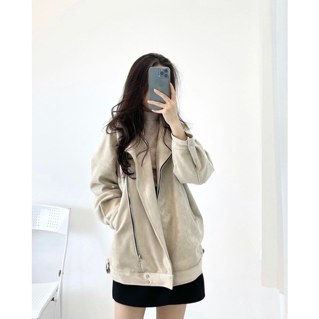 [SALE XẢ] ÁO KHOÁC DA LỘN MỀM KHOÁ CHÉO