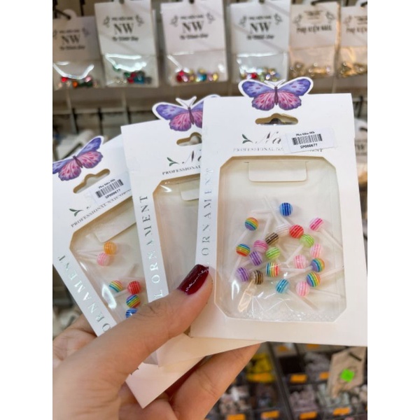 Charm nơ nail cao cấp, Charm nơ gắn móng túi