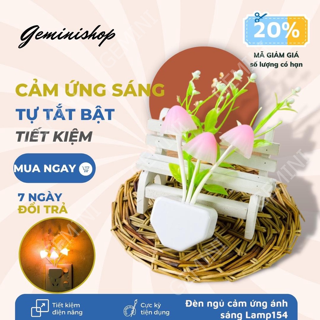 Đèn ngủ cảm ứng tự động tắt mở đổi màu Lamp-154 GEMINI SHOP