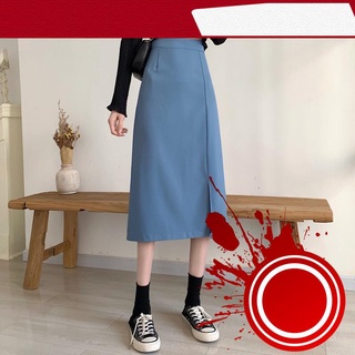 [ hot sale ] Chân Váy Xiaozhainv Chữ A Midi Lưng Cao Màu Trơn Kiểu Hàn Quốc Dễ Phối Đồ