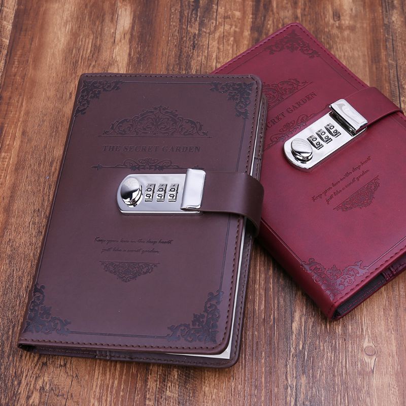 Sổ Nhật Ký Bìa Da Cứng Màu Trơn Phong Cách Vintage