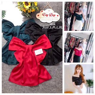 Hình thật 100% áo lụa trễ vai