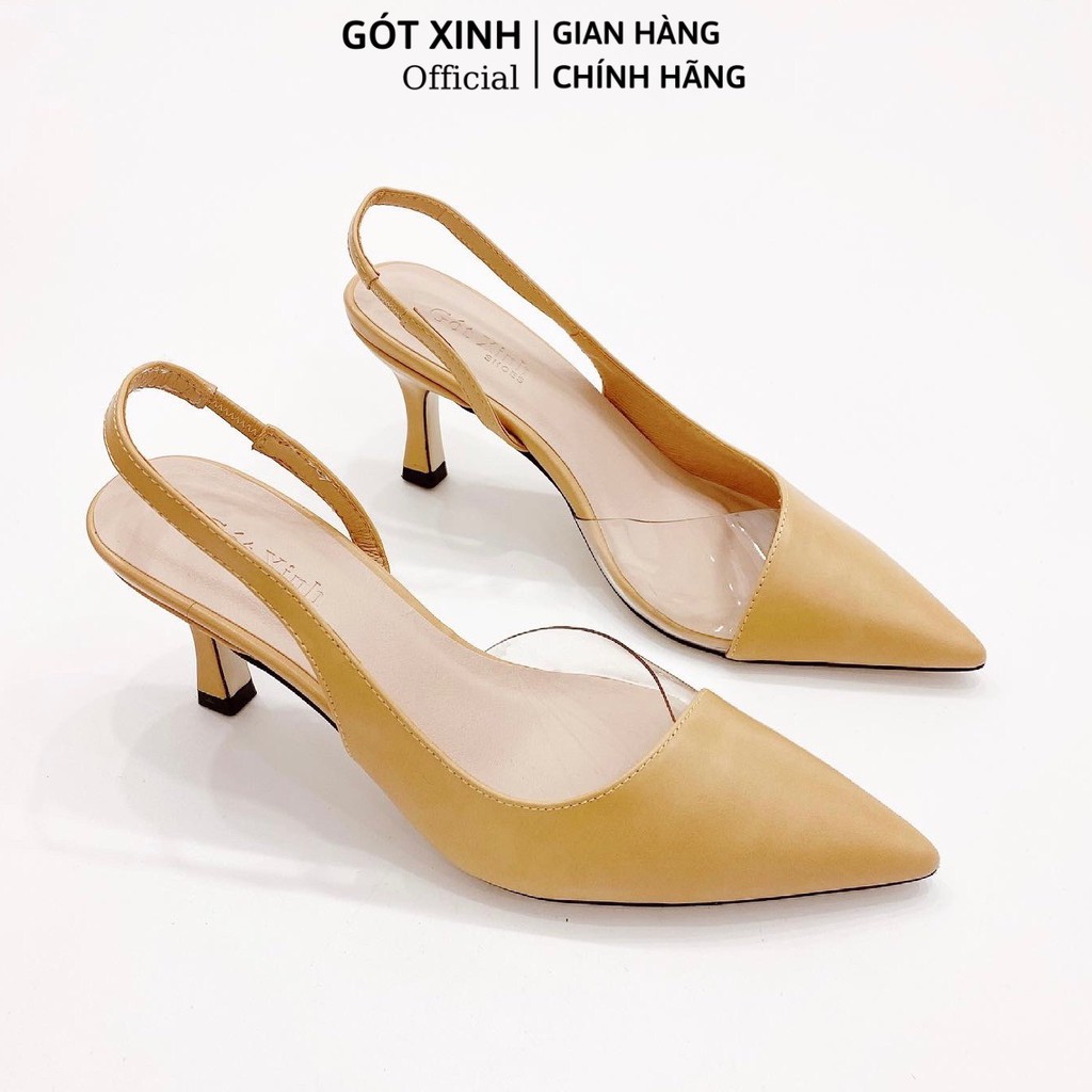 Giày cao gót nữ GÓT XINH G7 da mềm cao 7cm gót nhọn