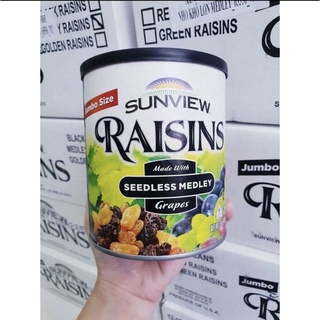 Nho khô mỹ Sunview Raisins hộp 425g, Cam Kết Chính Hãng, loại hỗn hợp, mix 3 màu, không hạt