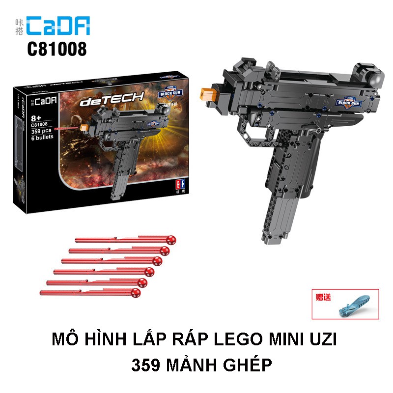 Đồ Chơi Lắp Ghép Lego, Lắp Ráp Mô Hình Súng Model C81008 Mini Uzi 359 PCS
