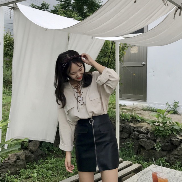 Chân váy da dáng ôm mini Emilyshop