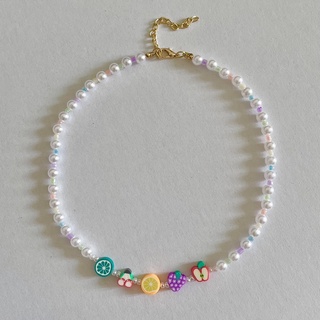 Dây chuyền + Vòng tay phối charm trái cây