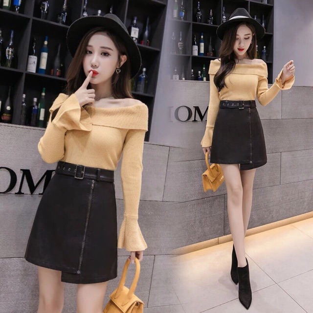 🥰🥰 thêm 1 mẫu chân váy da bên siêu đẹp ạ😍😍chân váy da kết hợp với khoá và đai siêu sang chảnh a.len from đẹp lắm nha