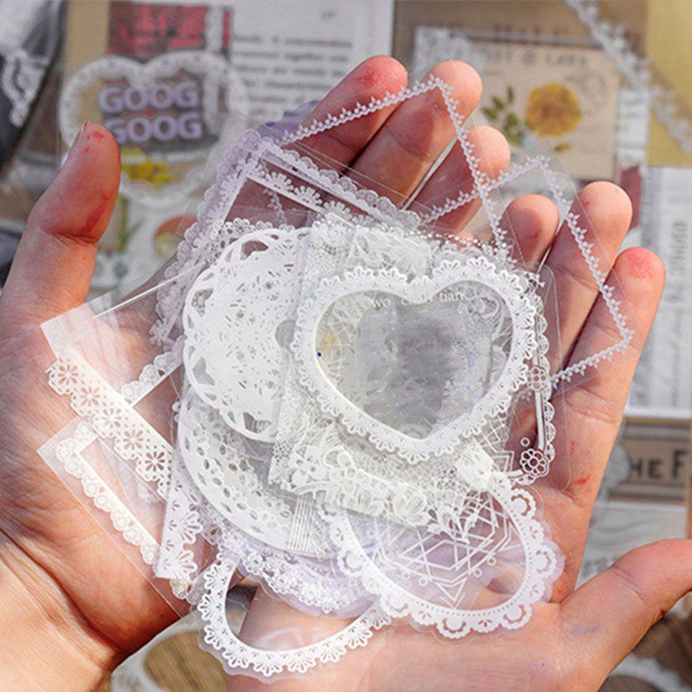 Bộ 15 Miếng Dán Trang Trí Khung Họa Tiết Ren Hoa Kiểu Vintage DIY