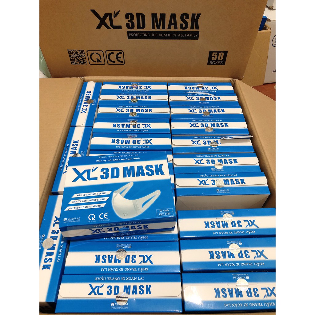 Khẩu Trang 3D Mask Xuân Lai chính hãng công ty có logo tem niêm phong Xuân Lai bảo vệ sức khỏe mọi gia đình | BigBuy360 - bigbuy360.vn