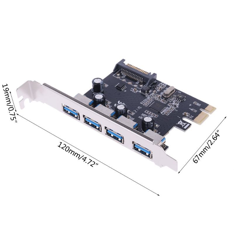 Thẻ chuyển đổi 4 cổng USB PCI-E PCI USB 3.0 VIA Chip SATA cho máy tính