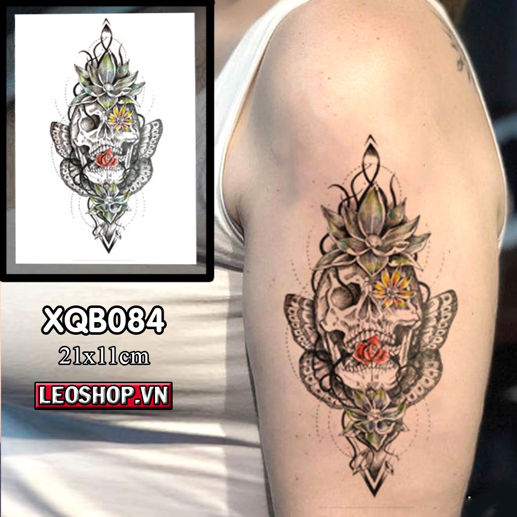 Hình Xăm Dán Chống Nước Đầu Lâu Chụp Ảnh, Đóng Phim, Dễ Dàng Tẩy Xóa - Dùng 2-5 Ngày