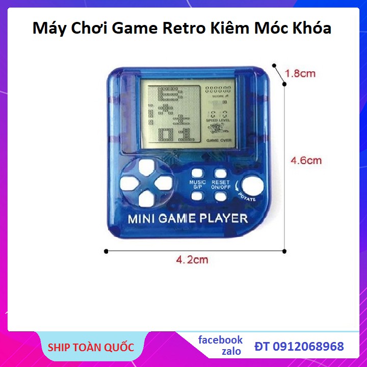 Máy Chơi Game Mini Cầm Tay Cổ Điển -Kiêm Móc Treo Chìa Khóa (Màu Ngẫu Nhiên)