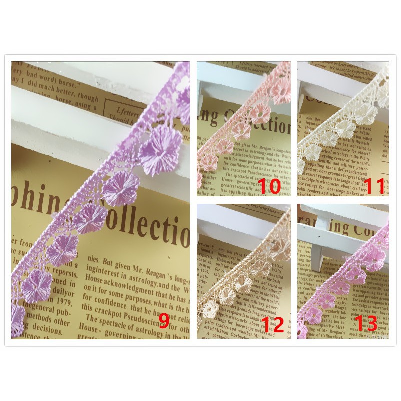 5Yards 1.5Cm Width Embroidered Flower Lace Ribbons