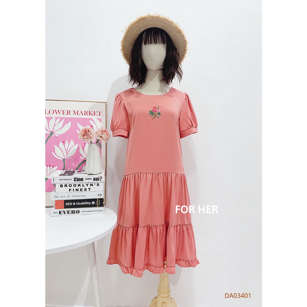 Đầm babydoll hoa thêu DA0340
