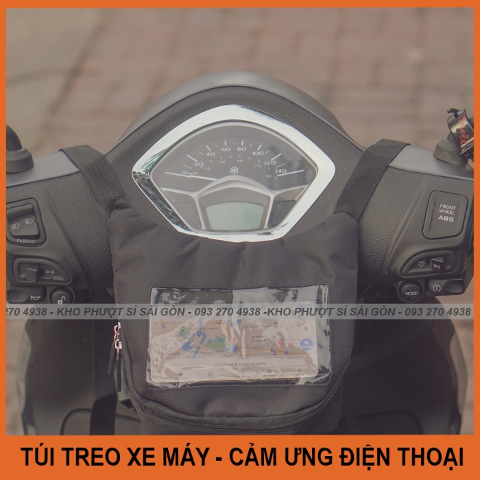 Kho Sỉ SG - Giá sỉ Túi treo đầu xe máy cảm ứng chạy Grab - Grap chiều dọc - ngang đựng điên thoại gắn đầu xe