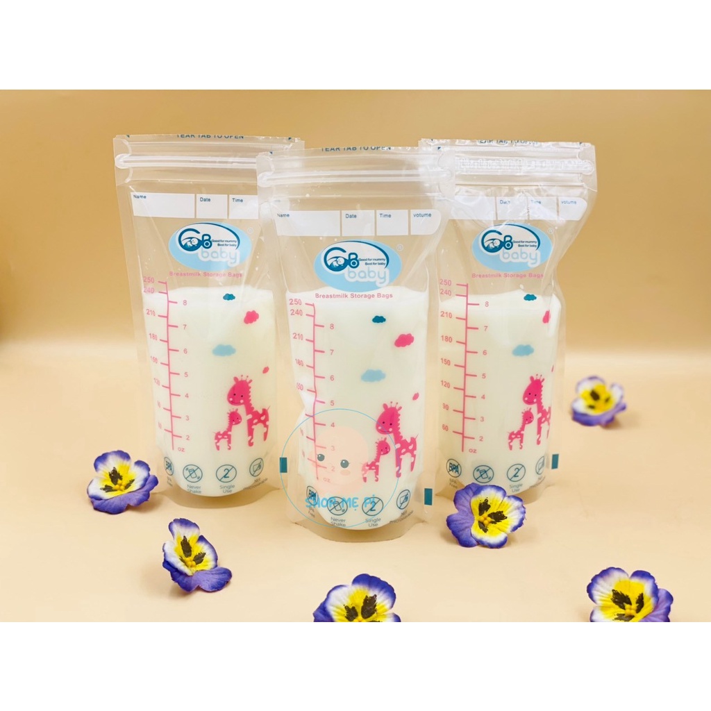 Túi trữ sữa GB Baby 250ml hộp 50 chiếc - mẫu mới