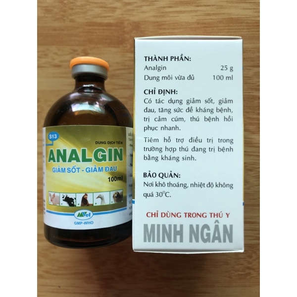 Freeship.Tuấn.thuốc.thú.y.ANALGIN(giảm.đau.hạ.sốt)chai.100ml.