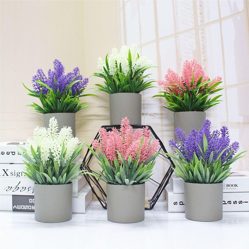 YEW Chậu Hoa Oải Hương Giả Trang Trí Nhà Cửa