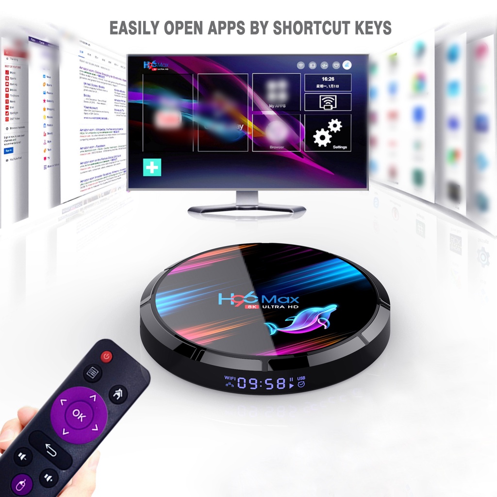 TV Box H96 Max X3 Android 9.0 S905X3 Cortex-A55 64 Bit 4GB / 32GB 2.4G & 5G WiFi H.265 VP9 I Miracast HD Kèm Phụ Kiện