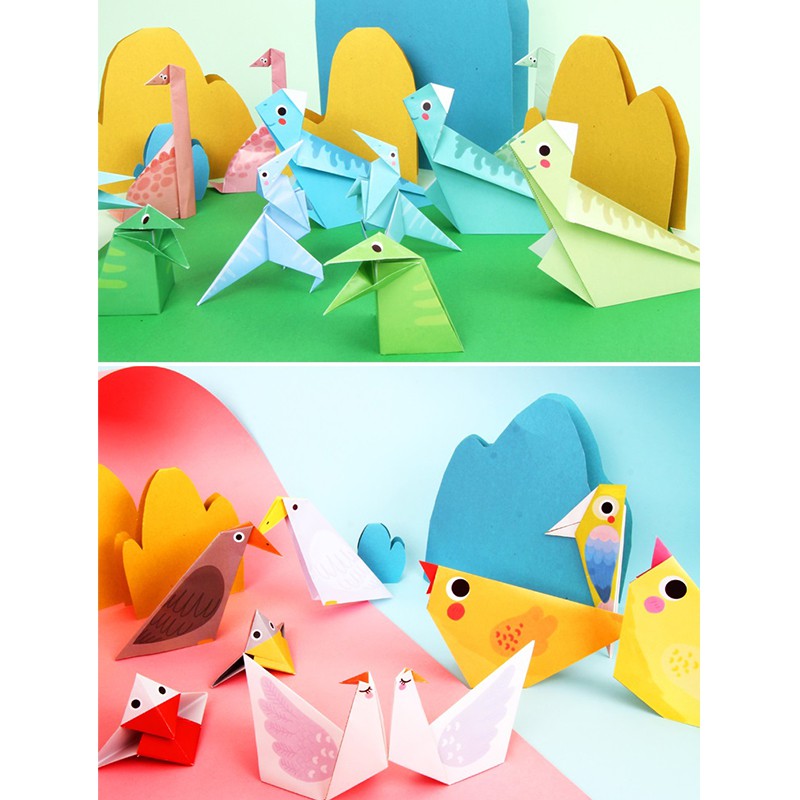 Hộp Gấp Giấy Origami 144/200 Tờ Có Hướng Dẫn Chi Tiết Cho Bé Thỏa Sức Sáng Tạo